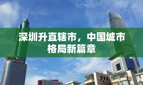 深圳升直轄市，中國城市格局新篇章