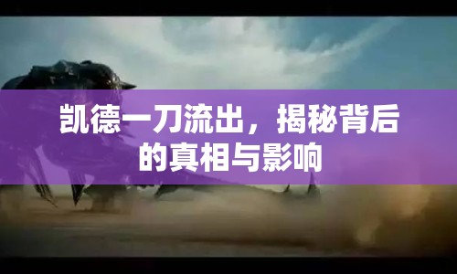 凱德一刀流出，揭秘背后的真相與影響