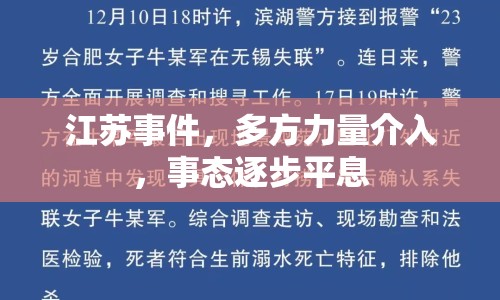 江蘇事件，多方力量介入，事態(tài)逐步平息
