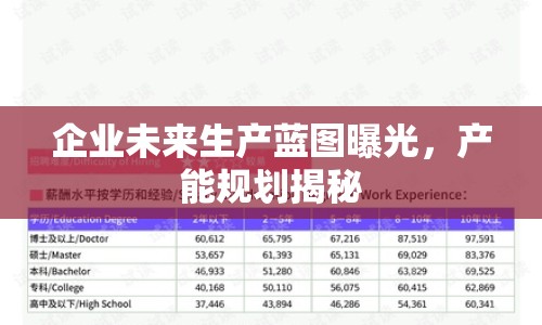企業(yè)未來(lái)生產(chǎn)藍(lán)圖曝光，產(chǎn)能規(guī)劃揭秘
