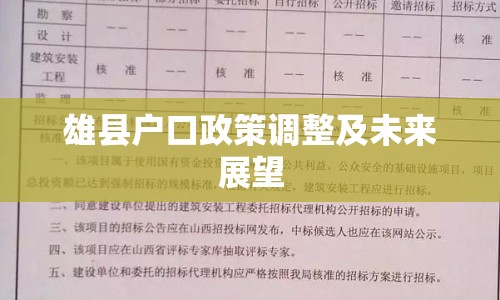 雄縣戶口政策調(diào)整及未來(lái)展望