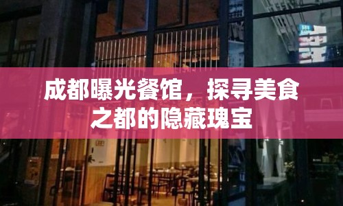 成都曝光餐館，探尋美食之都的隱藏瑰寶