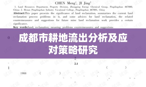 成都市耕地流出分析及應(yīng)對(duì)策略研究