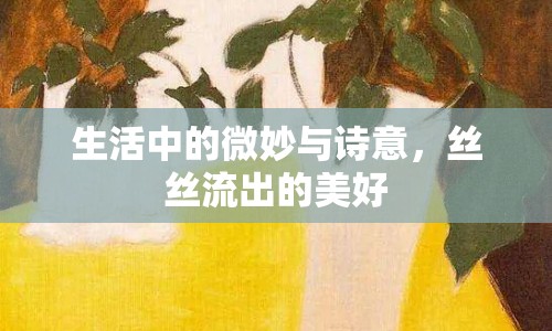 生活中的微妙與詩意，絲絲流出的美好