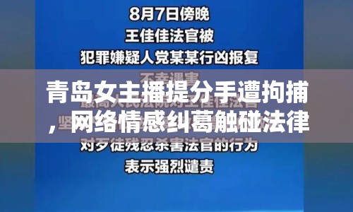 青島女主播提分手遭拘捕，網(wǎng)絡(luò)情感糾葛觸碰法律邊界