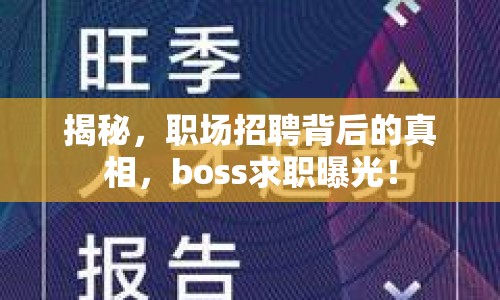 揭秘，職場招聘背后的真相，boss求職曝光！