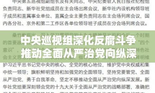 中央巡視組深化反腐斗爭 推動(dòng)全面從嚴(yán)治黨向縱深發(fā)展