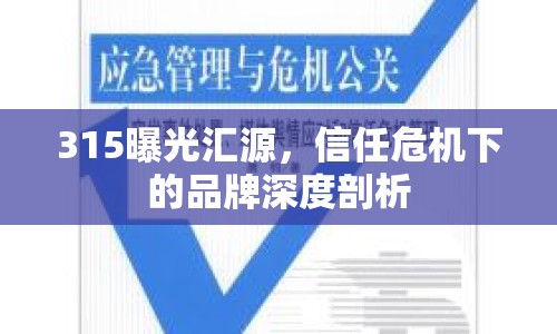 315曝光匯源，信任危機(jī)下的品牌深度剖析