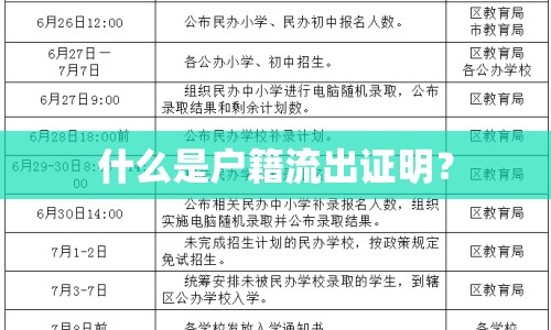 什么是戶籍流出證明？