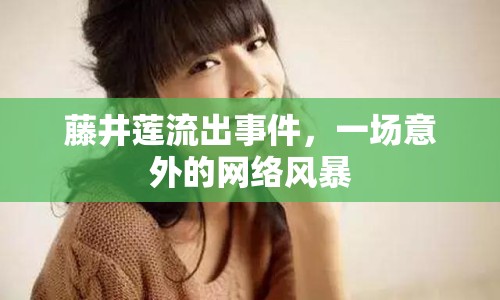 藤井蓮流出事件，一場意外的網(wǎng)絡(luò)風(fēng)暴