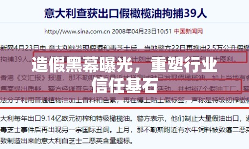造假黑幕曝光，重塑行業(yè)信任基石