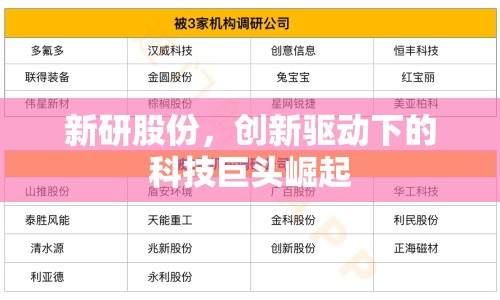 新研股份，創(chuàng)新驅(qū)動(dòng)下的科技巨頭崛起