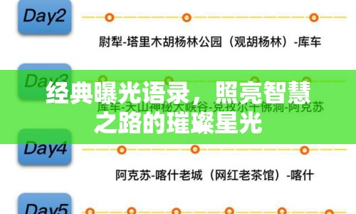 經(jīng)典曝光語錄，照亮智慧之路的璀璨星光