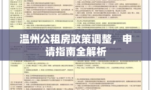 溫州公租房政策調(diào)整，申請(qǐng)指南全解析