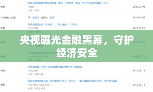 央視曝光金融黑幕，守護(hù)經(jīng)濟(jì)安全