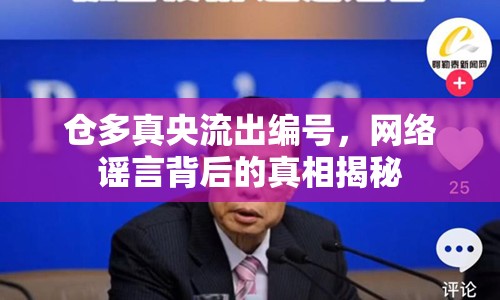倉(cāng)多真央流出編號(hào)，網(wǎng)絡(luò)謠言背后的真相揭秘