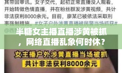 半糖女主播直播涉黃被抓，網(wǎng)絡直播亂象何時休？