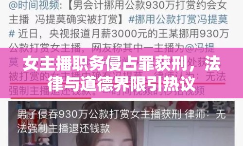 女主播職務(wù)侵占罪獲刑，法律與道德界限引熱議