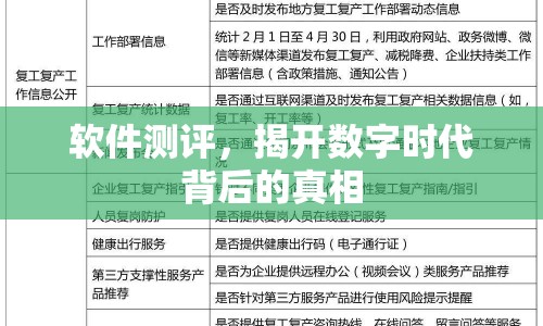 軟件測評，揭開數(shù)字時代背后的真相