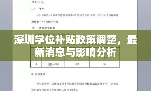 深圳學(xué)位補(bǔ)貼政策調(diào)整，最新消息與影響分析