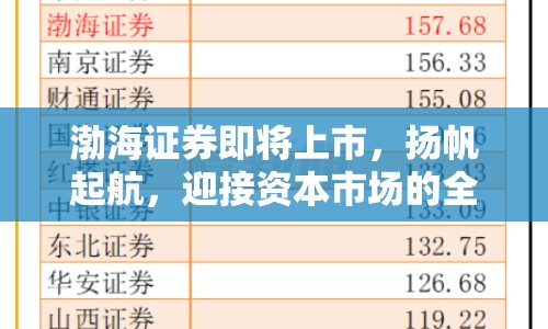 渤海證券即將上市，揚帆起航，迎接資本市場的全新挑戰(zhàn)