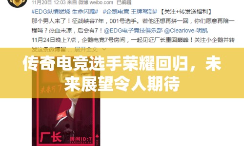 傳奇電競選手榮耀回歸，未來展望令人期待