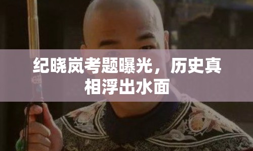 紀(jì)曉嵐考題曝光，歷史真相浮出水面