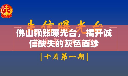 佛山賴賬曝光臺，揭開誠信缺失的灰色面紗