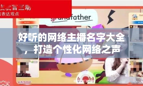 好聽的網(wǎng)絡(luò)主播名字大全，打造個(gè)性化網(wǎng)絡(luò)之聲