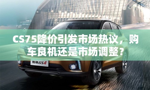 CS75降價引發(fā)市場熱議，購車良機(jī)還是市場調(diào)整？