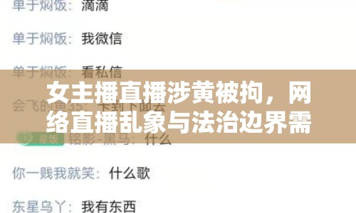 女主播直播涉黃被拘，網(wǎng)絡(luò)直播亂象與法治邊界需警惕