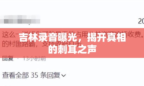 吉林錄音曝光，揭開真相的刺耳之聲