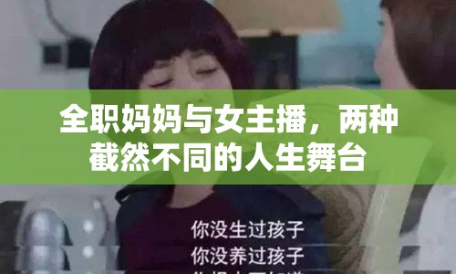 全職媽媽與女主播，兩種截然不同的人生舞臺