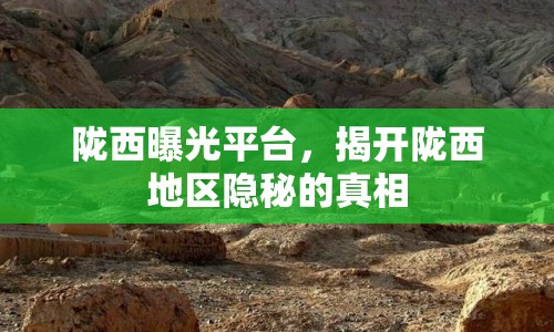 隴西曝光平臺，揭開隴西地區(qū)隱秘的真相