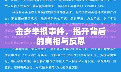 金鄉(xiāng)舉報事件，揭開背后的真相與反思