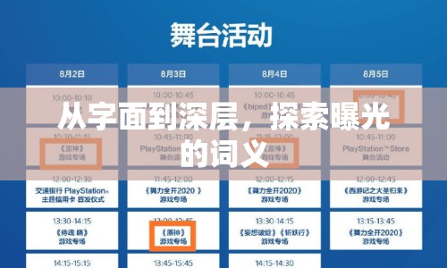 從字面到深層，探索曝光的詞義
