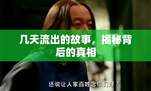 幾天流出的故事，揭秘背后的真相