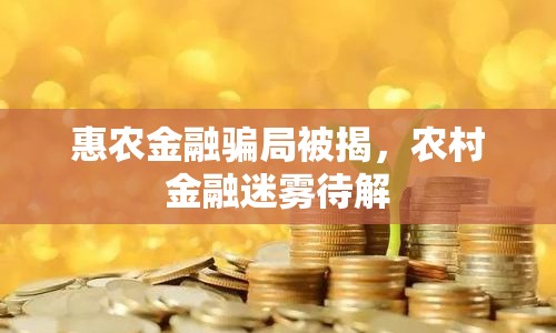 惠農(nóng)金融騙局被揭，農(nóng)村金融迷霧待解