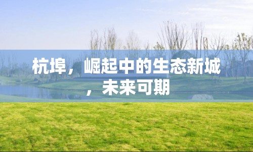 杭埠，崛起中的生態(tài)新城，未來可期