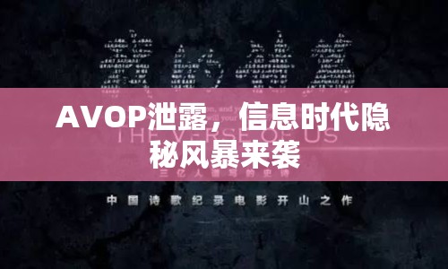 AVOP泄露，信息時(shí)代隱秘風(fēng)暴來襲