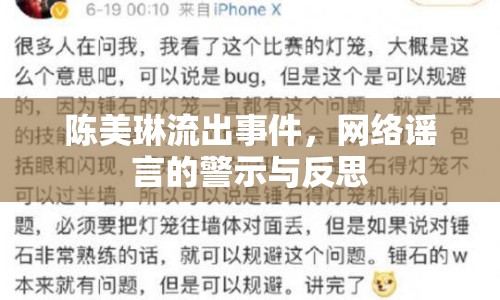 陳美琳流出事件，網(wǎng)絡(luò)謠言的警示與反思