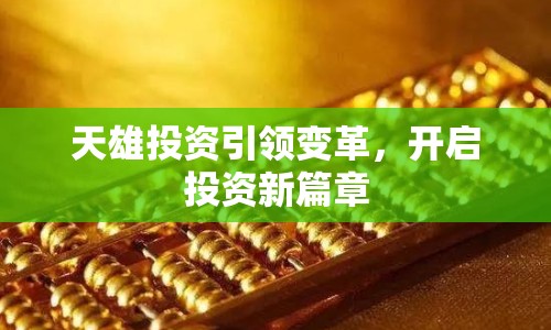 天雄投資引領(lǐng)變革，開啟投資新篇章