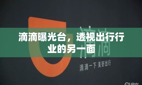 滴滴曝光臺，透視出行行業(yè)的另一面