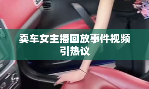 賣車女主播回放事件視頻引熱議