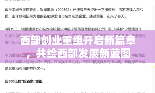 西部創(chuàng)業(yè)重組開啟新篇章，共繪西部發(fā)展新藍圖