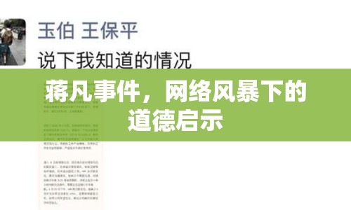 蔣凡事件，網(wǎng)絡(luò)風(fēng)暴下的道德啟示