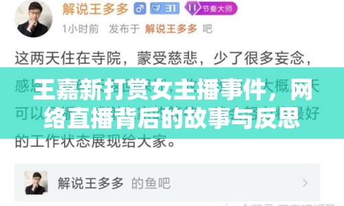 王嘉新打賞女主播事件，網(wǎng)絡(luò)直播背后的故事與反思