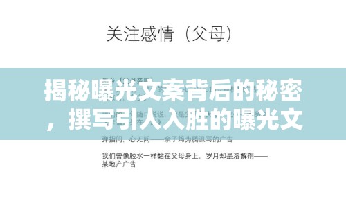 揭秘曝光文案背后的秘密，撰寫引人入勝的曝光文案的秘訣