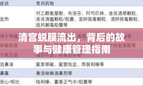 清宮蛻膜流出，背后的故事與健康管理指南