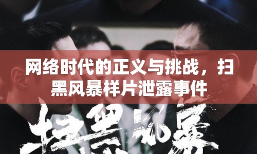 網(wǎng)絡(luò)時代的正義與挑戰(zhàn)，掃黑風(fēng)暴樣片泄露事件